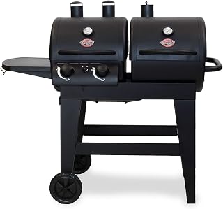 Char-Griller E5030 Dual-Function 2-Burner Gas & Charcoal Grill Smoker, 870 Sq In, 24,000 BTU Black