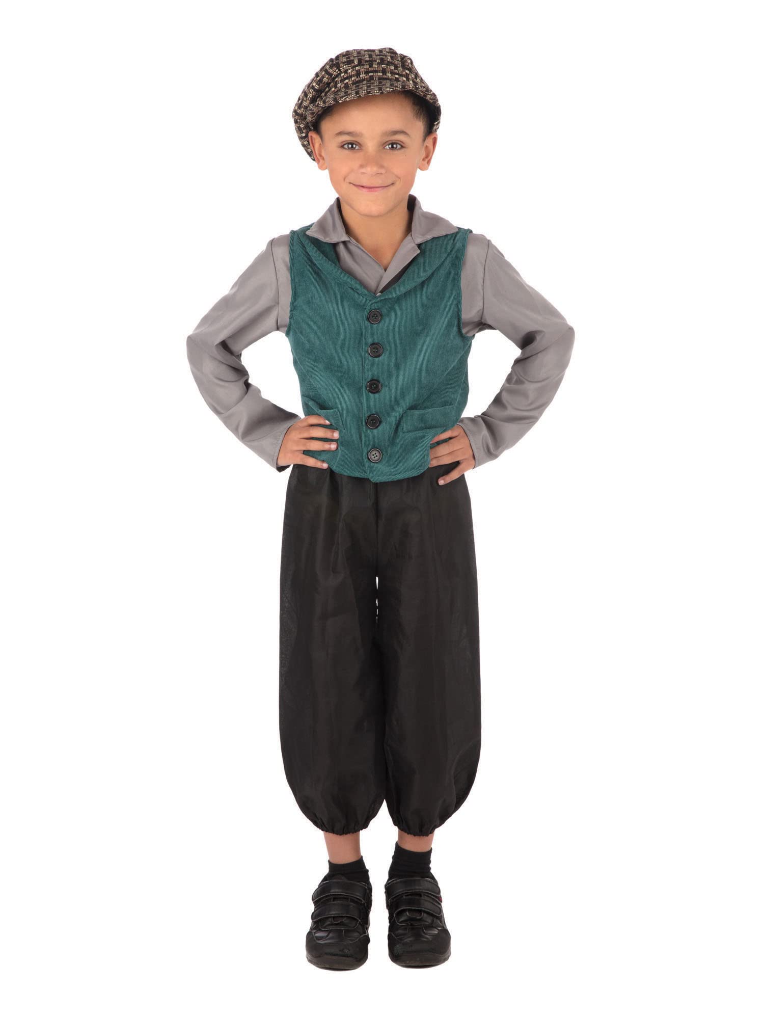 Bristol Novelty CF236S Victorian Street Boy (Small) Costume, Multi-Colour