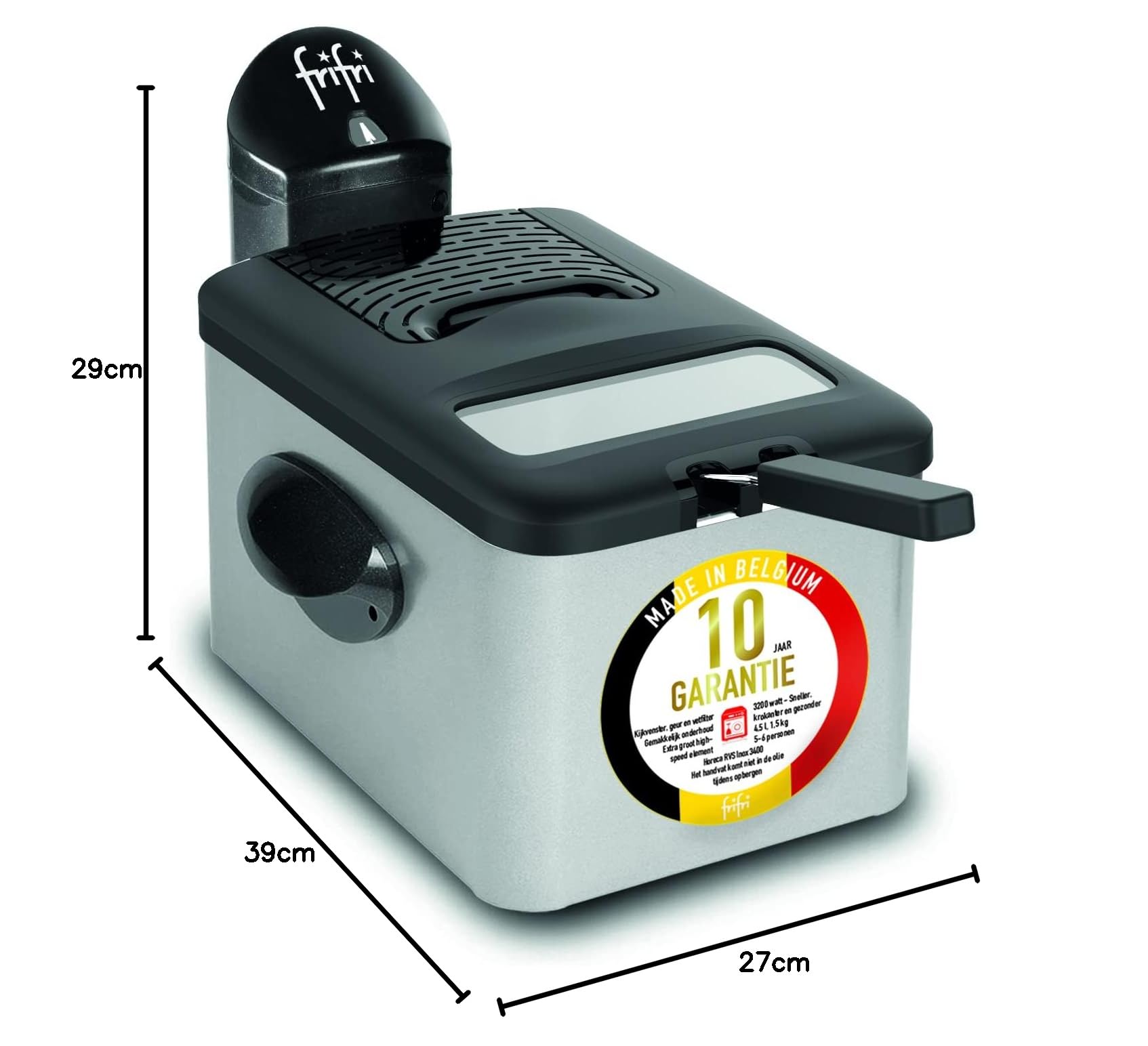 Image secondaire de Frifri 1948 – Friteuse (4,5 l, 1,5 kg, gris, stand-alone, 3200 W, 29 cm)