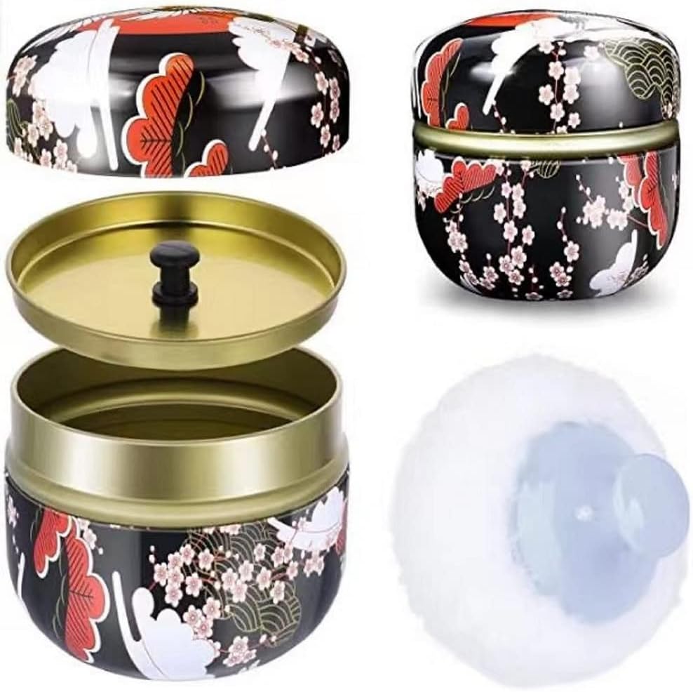 Powder Case,Baby Powder Puff Box with Powder Puff for Body Powder Empty