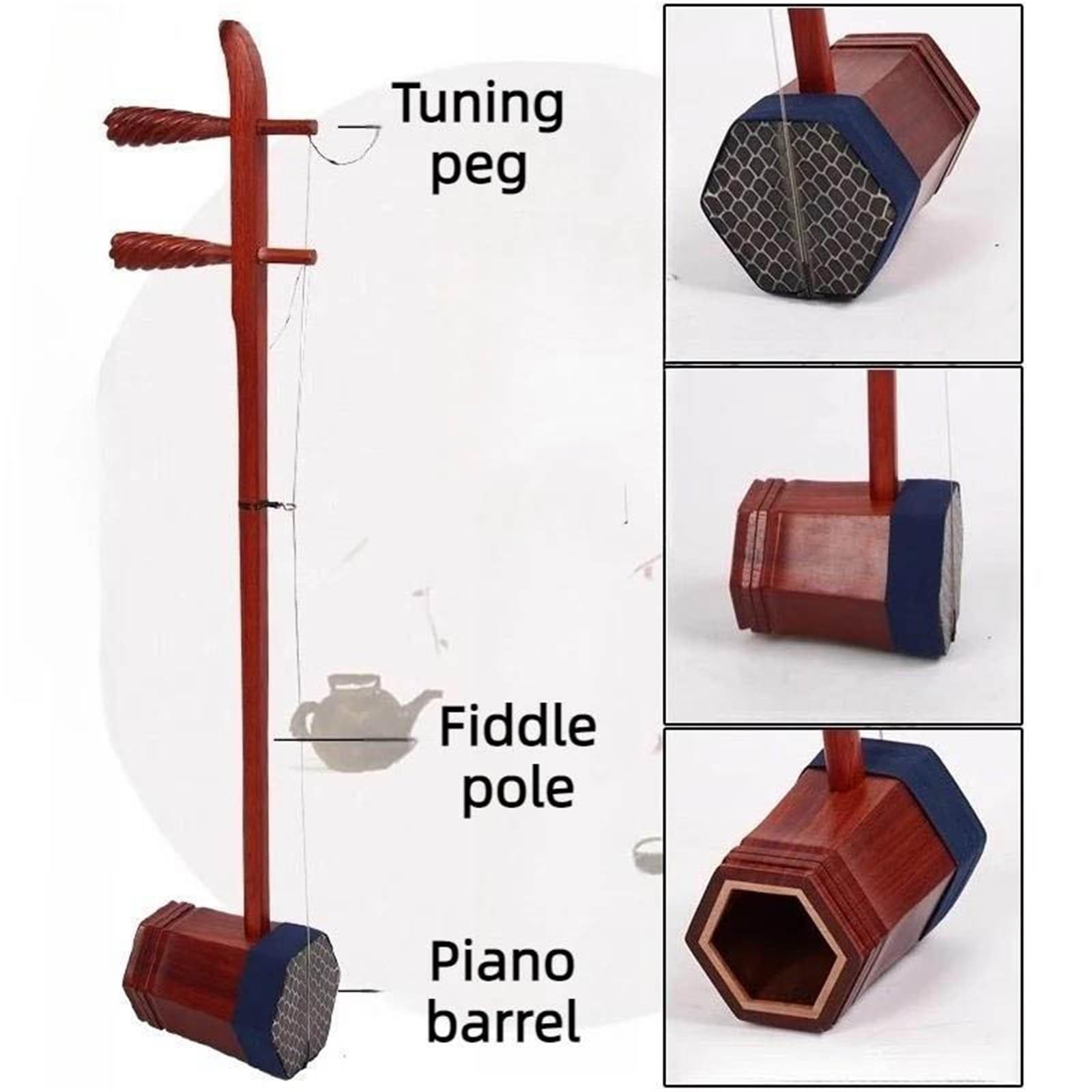 Erhu Instrument Muzyczny Ręcznie Robione Fioletowe Drzewo Sandałowe Jinghu 2 Struny Erhu