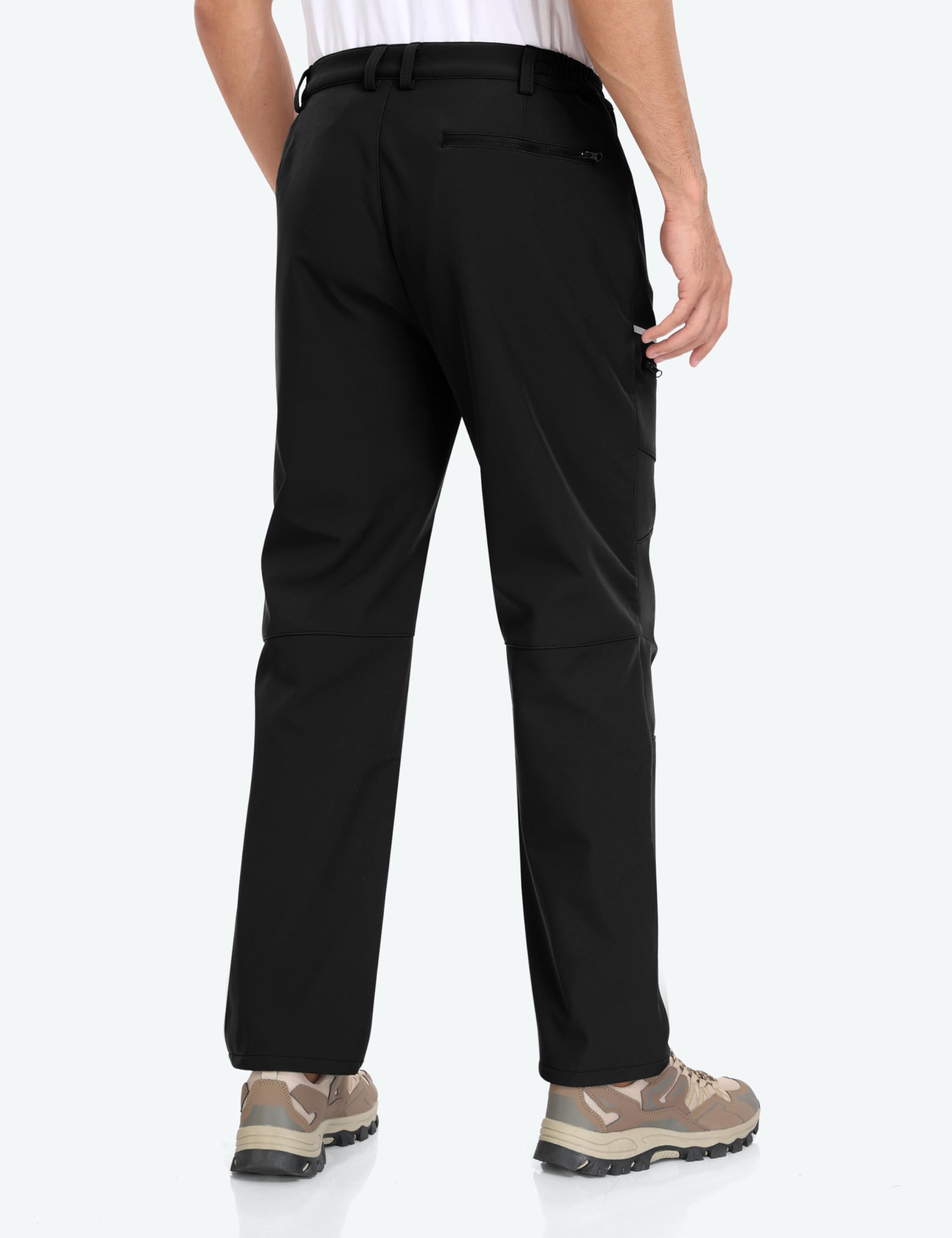 MoFiz Hombre Pantalones de Esquí Senderismo Softshell Cálido Forro Polar Invierno Nieve Trabajo Pantalón Impermeable Cortaviento