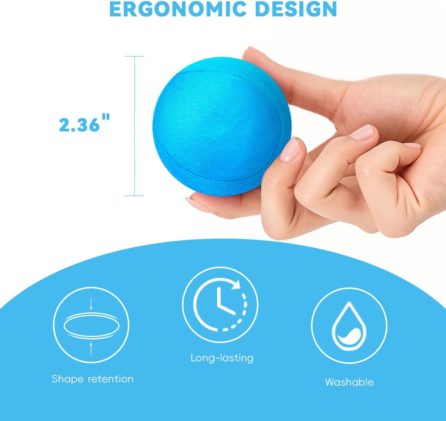 3 Pack Stress Balls for Adults, Squeeze Balls for Hand Exercisers Therapy & Anxiety Relief, Hand Strengthening Devices Help Relieve Stress, Improve Grip Strength