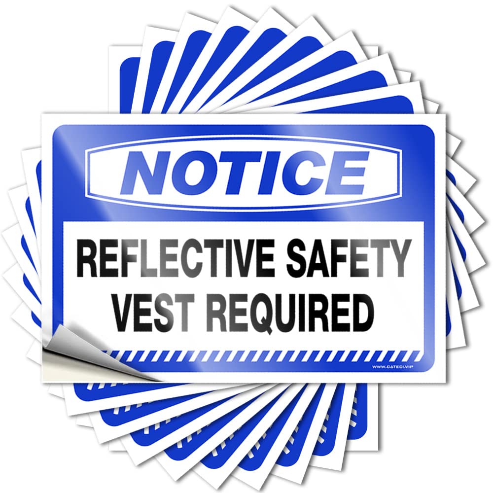 Notice Reflective Safety Vest Required Small Plastic - Lettering Sticker Case Waterproof Decal(12X18CM)