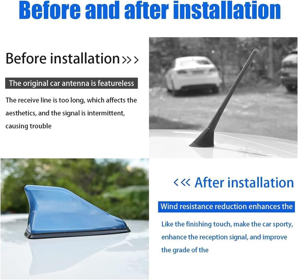 Shark Fin Antenna Cover for Hyundai Genesis 1. Generation (BH) 2008 2009 2010 2011 2012 2013 Shark Fin Antenna Topper Roof Aerial Cover Trim