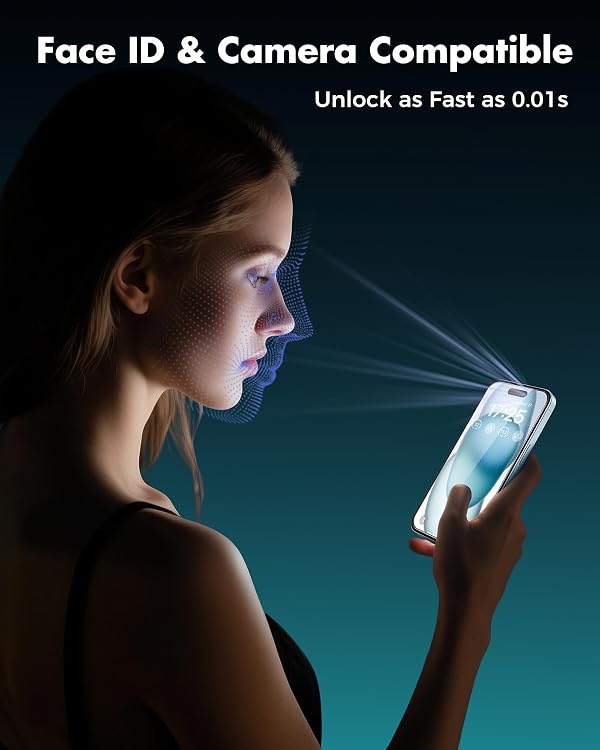 UNBREAKcable 2PCS Screen Protector for iPhone 15-1 Privacy Tempered Glass+1 Clear Glass Double Shatterproof [Easy Installation Frame] [9H Hardness] [Case Friendly] Anti-Scratch for iPhone 6.1 inch by UNBREAKcable - Used condition - Image 7