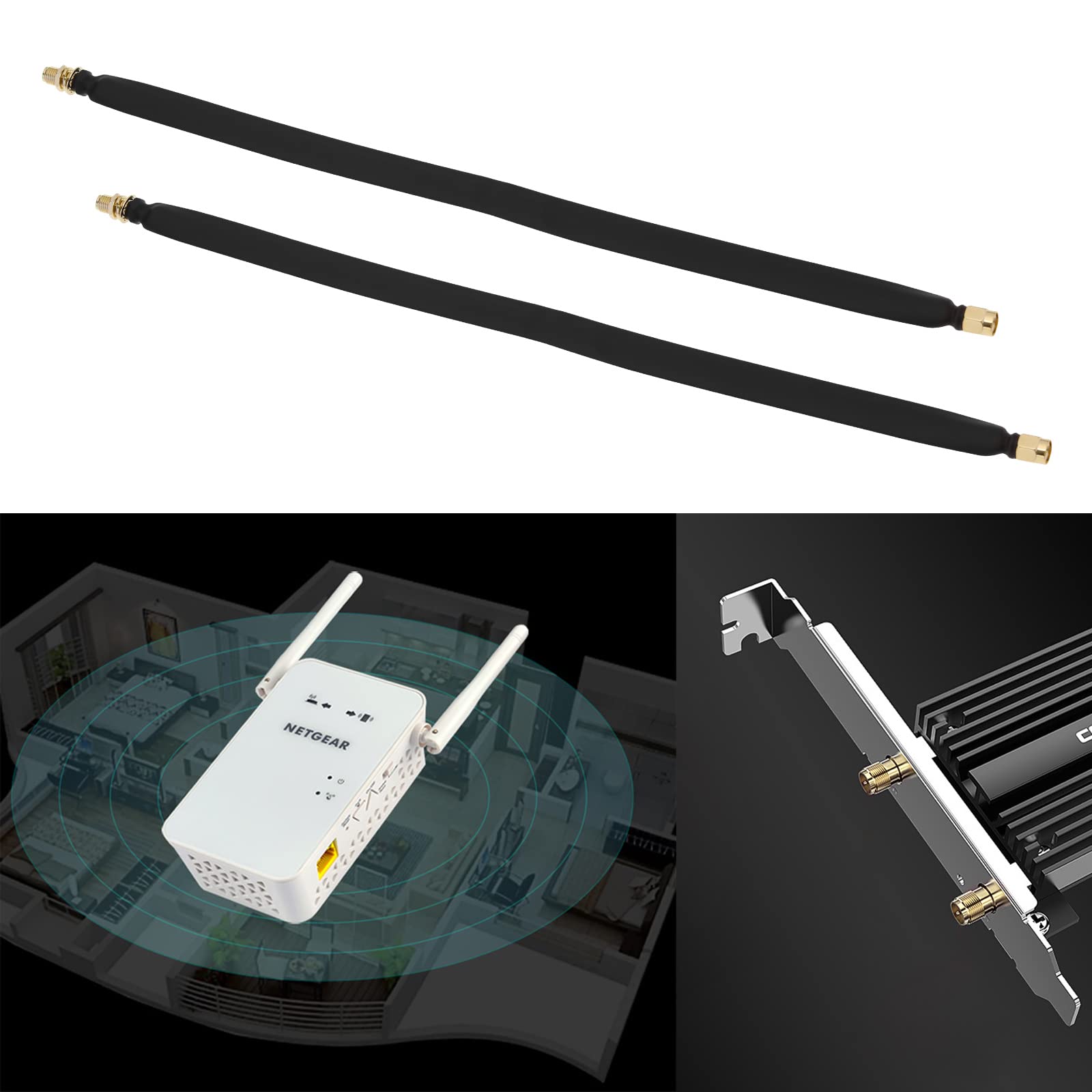 Create idea 2PCS SMA Window Coaxial Cable 30cm SMA Male to SMA Female Flat Cable for Helium HNT Miner Antenna WLAN WiFi Antenna 3G/4G LTE Antenna Gateway Router