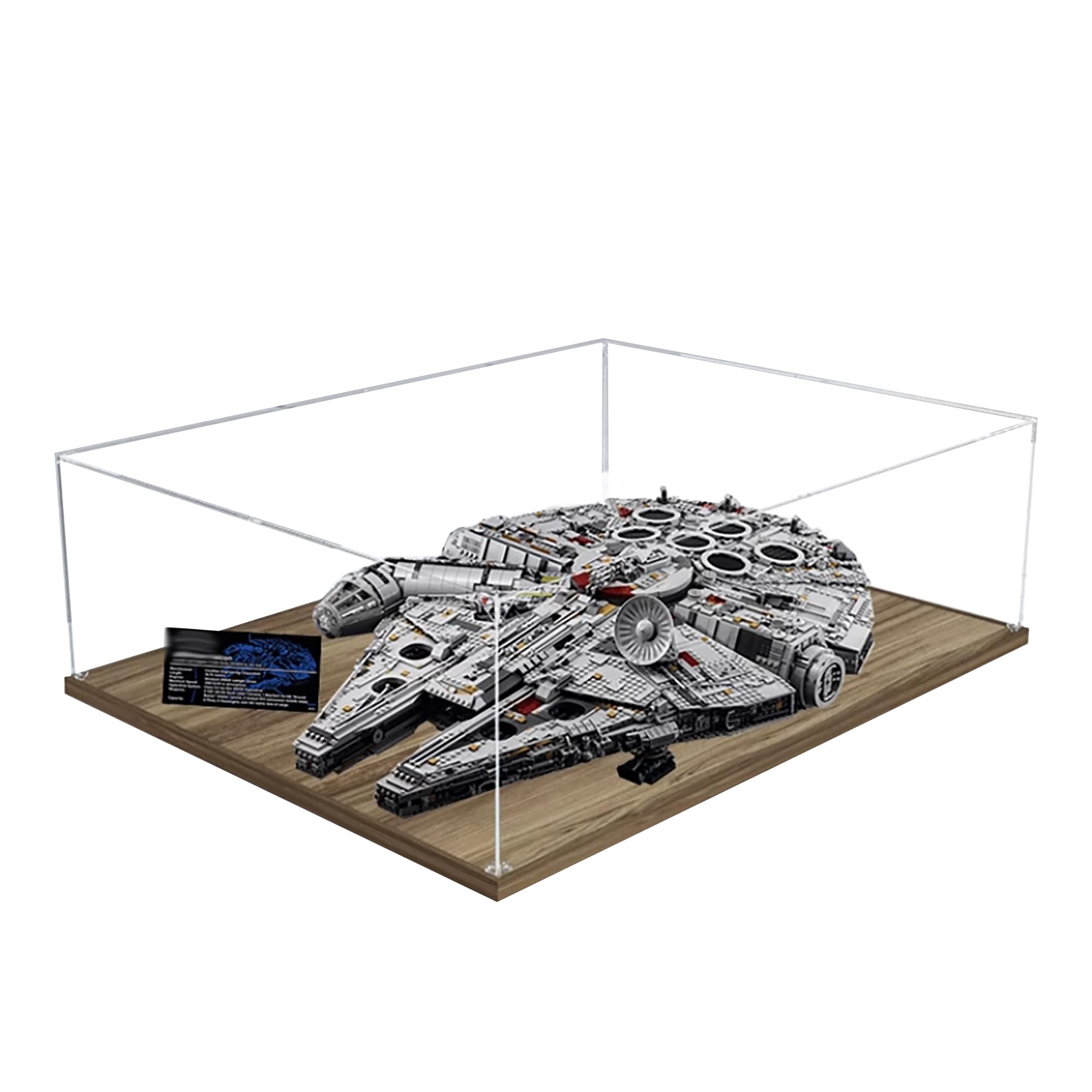 Acrylic Display Case for Lego 75192 Ultimate Millennium Falcon Model, 3mm Dustproof Display Box, Display Case Compatible with Lego 75192 (Model Not Included) (Transparent Build)