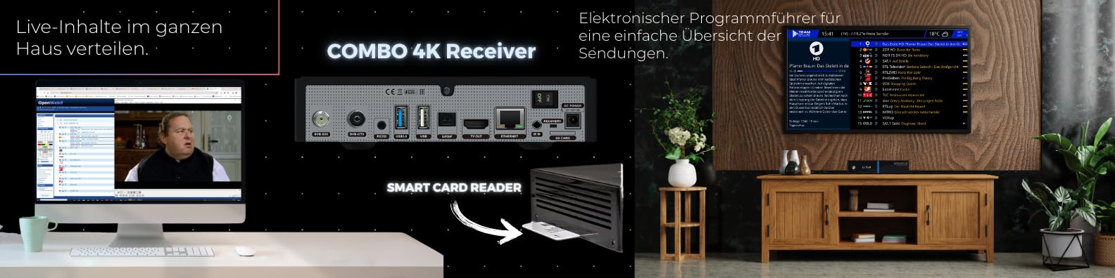 Gigablue UHD Trio 4K Pro - Satelliet en Kabel ontvanger in één