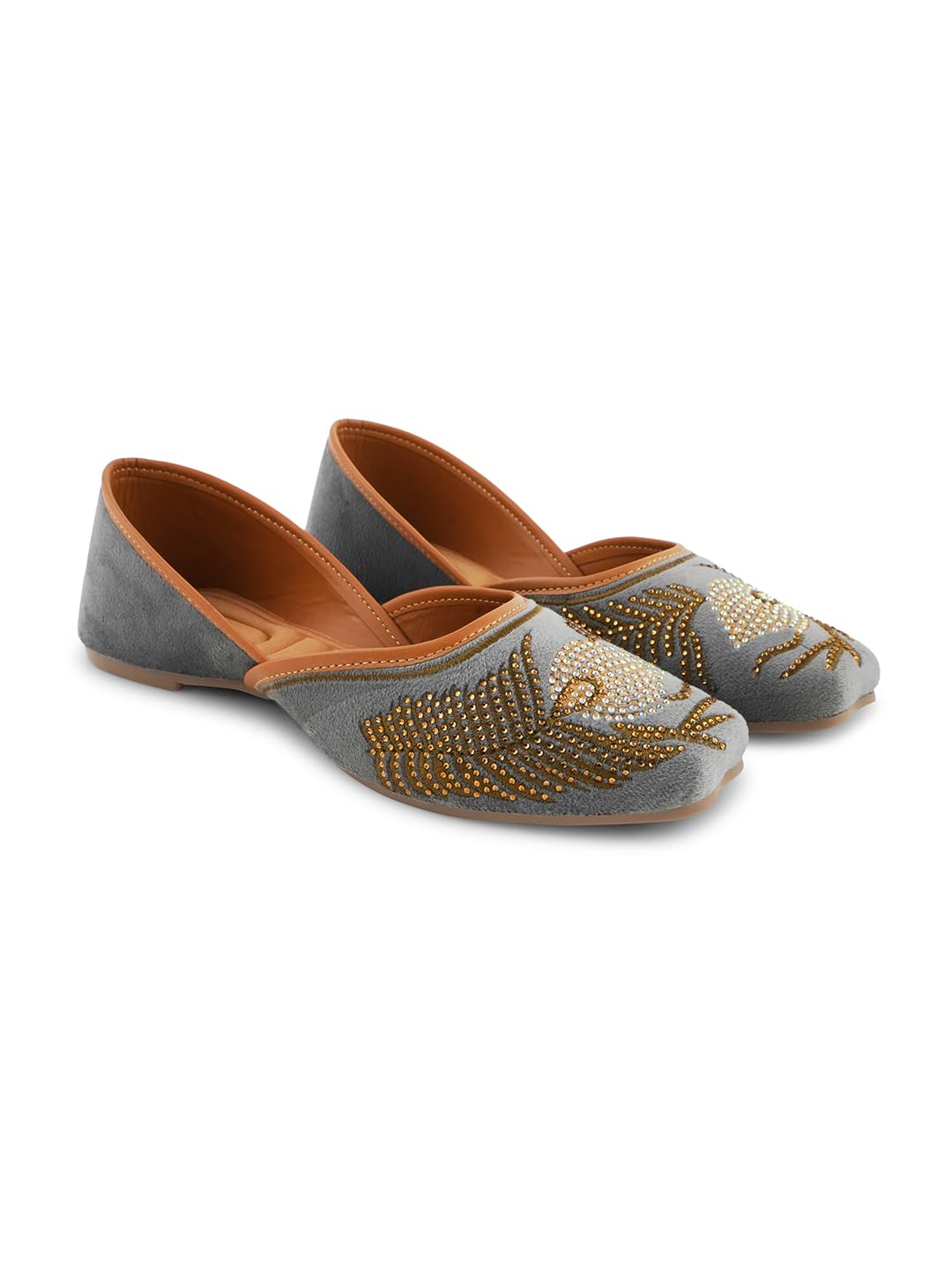 Women's Embroidered Designer Juttis Handcrafted Traditional Mojaris Punjabi Jutti for Ethnic & Wedding Festive Occasions-image-9