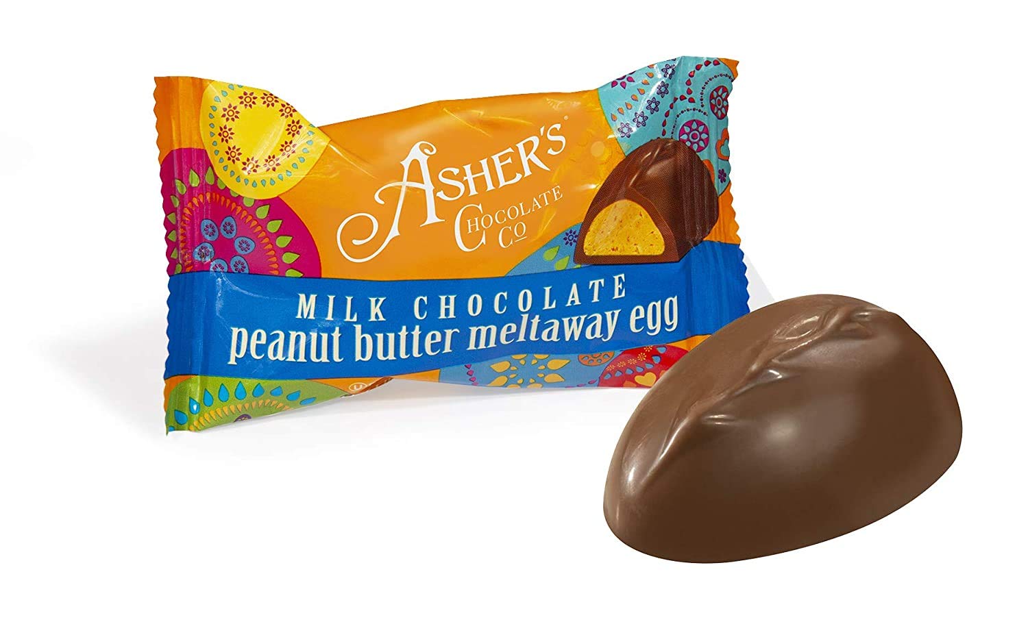Asher's Chocolates, Chocolate Covered Eggs, Eggs Covered in Chocolate, Small Batches of Kosher Chocolate, Family Owned Since 1892, Individually Wrapped Chocolate Eggs (18 Count, Peanut Butter Meltaway)