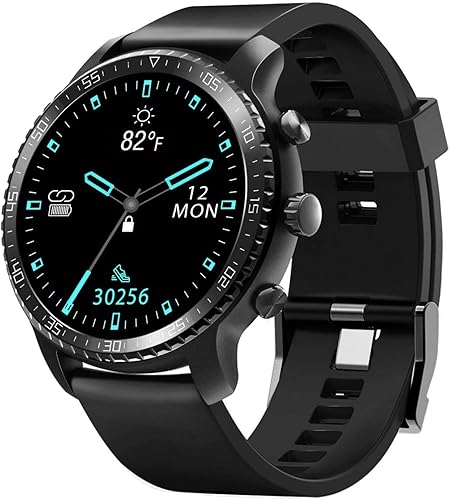 Tinwoo Reloj inteligente para teléfonos Android iOS 1811in compatible con carga inalámbrica QI rastreador de salud Bluetooth con monitor de negro