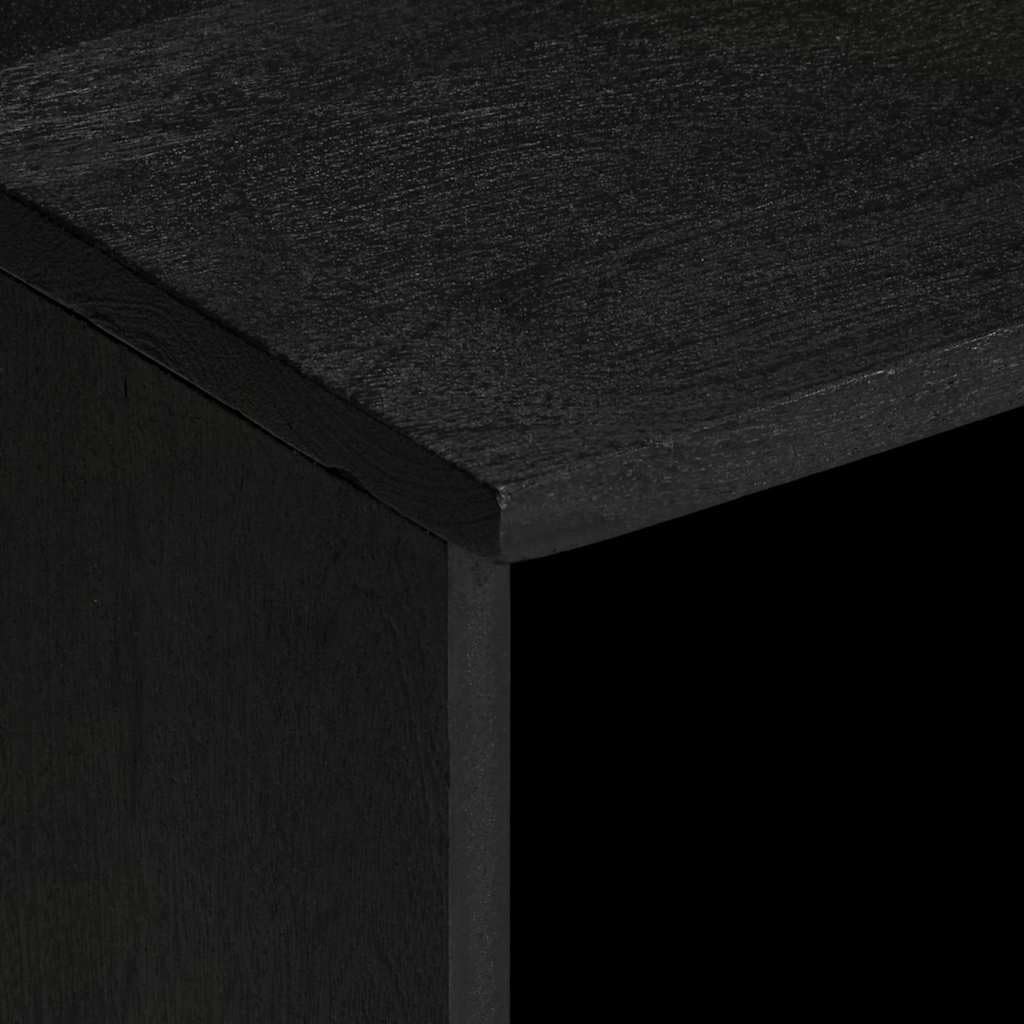 Szafka pod telewizor 100 x 33 x 46 cm drewno obrabiane czarne z miejscem do