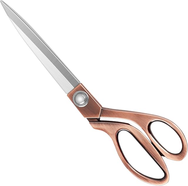 KUONIIY Heavy Duty Sewing Scissors 10 inch - Professional Stainless Steel Copper Tailor Scissor Shears for Fabric Leather Dressmaking Tailoring Artists Students Dressmakers