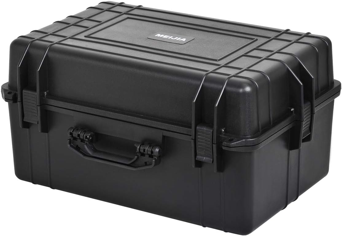 MEIJIA All Weather Waterproof Hard Camera Case,Hard Case with Customizable Fit Foam,Fit Use of Drones,Camera,Equipments,Pistols,Elegant Black (Black, 24.01"x16.92"X12.2") - Image 2