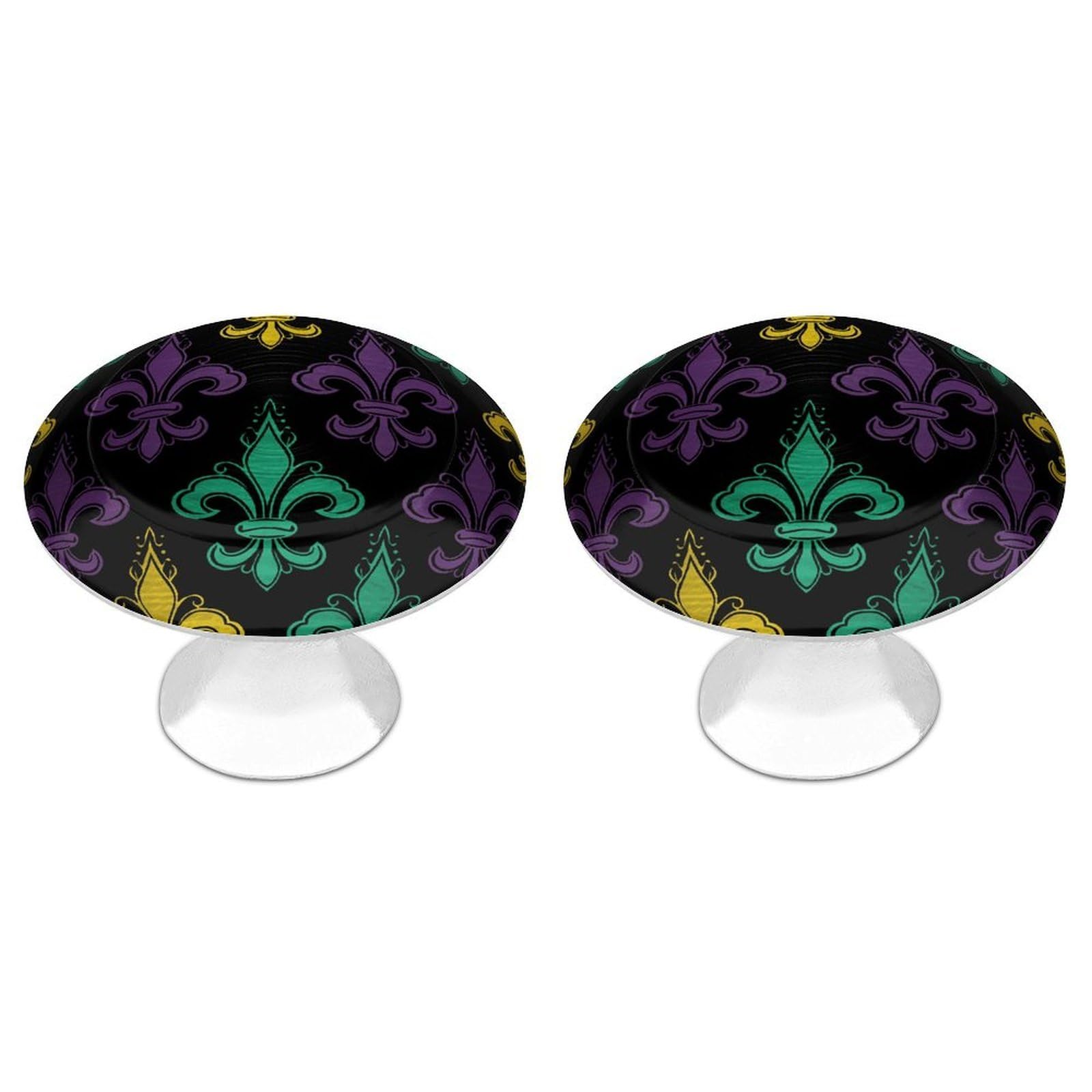 Btcowzrv Style 3D Fleur De Lis Mardi Gras 2 Pack Cabinet Knobs Drawer Pulls