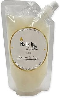 Squeezable Wax Melts (8oz) (Rosemary & Sage) - Large (8oz), Highly Scented, Hand-Crafted, Long Lasting Scent, Resealable Pouch, 100% American Made, Perfect for Wax Warmers