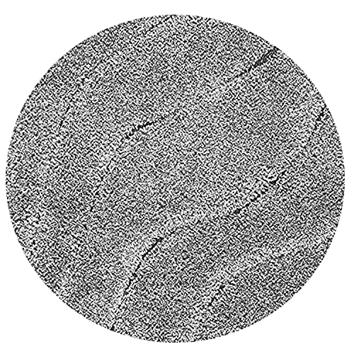 Image of Textured Wave Round Shaggy Carpet for Living Room, Bedroom, High Low Design Finish Microfiber 1.8 Inch Pile High, 8x8 Feet Grey|Grey Color