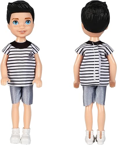 Vista 24 de ONEST 10 juegos de mini muñecas de 5 pulgadas con ropa de muñeca, trajes de fiesta para niños, accesorios para muñecas