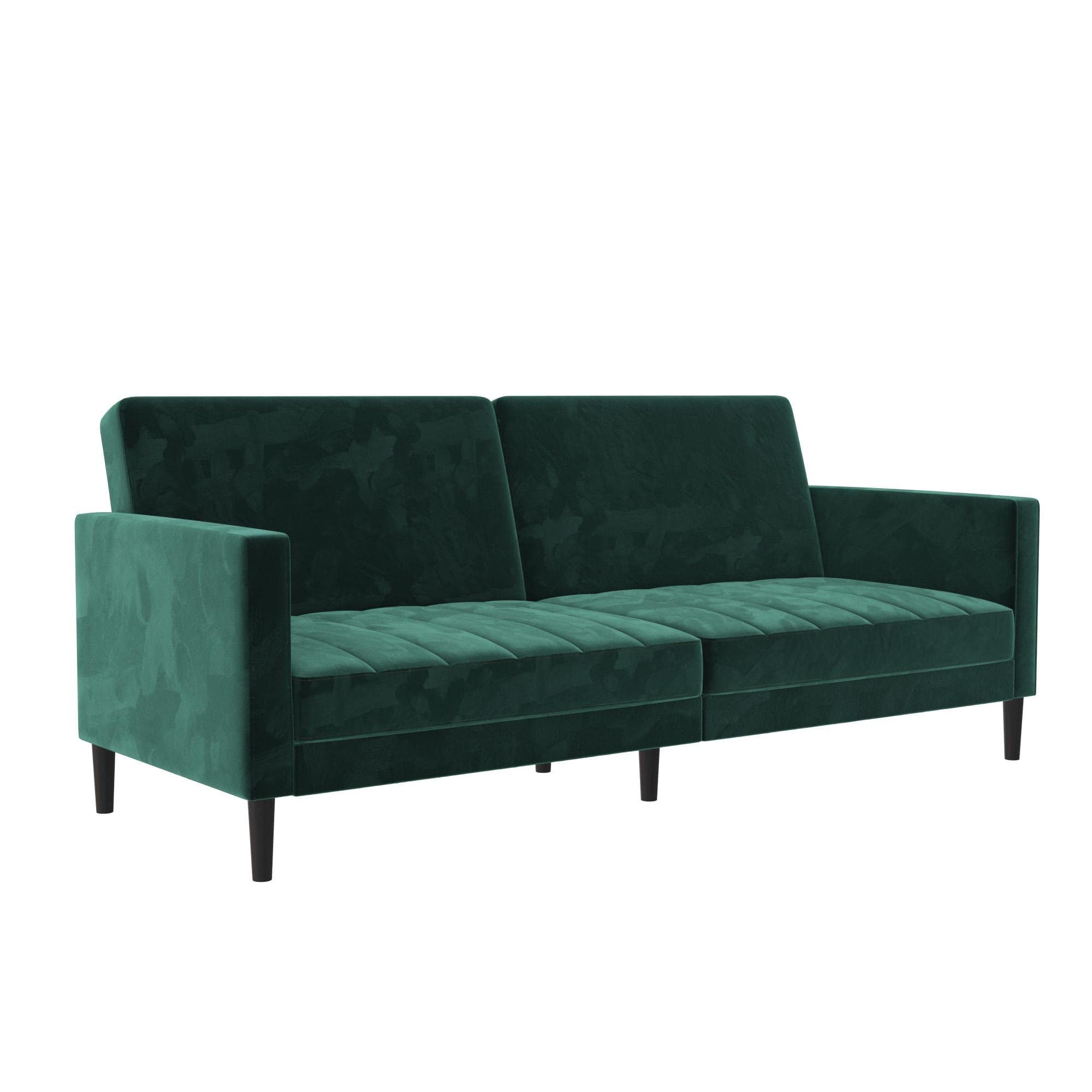 DHP Furniture Liam Sofabed Green Velvet, 84x201x81cm (DxWxH)
