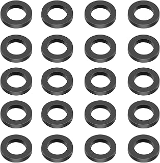 20pcs Shower Head Filter Gasket, Black Water Hose Seal Ring PVC Prevent Leakage Faucet Washers for Connecting Shower Head&Handheld Shower Hose, M