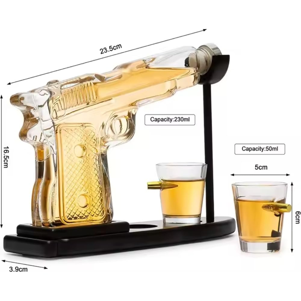 Zestaw dekanterów do whisky dla mężczyzn, wyjątkowy prezent urodzinowy dla taty, dozownik alkoholu 230 ml, dwie kieliszki do wódki