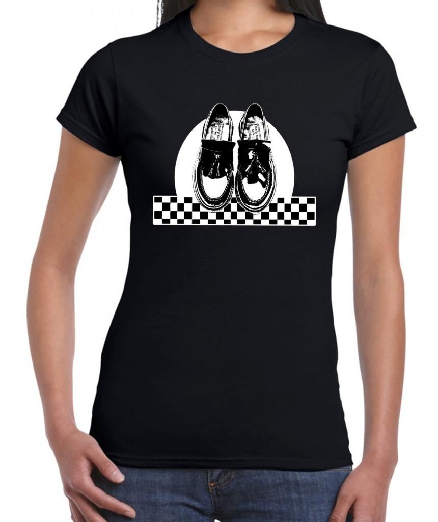 Tribal T-Shirts Women's Black Ska Dancing Shoes T-Shirt (Xl, )
