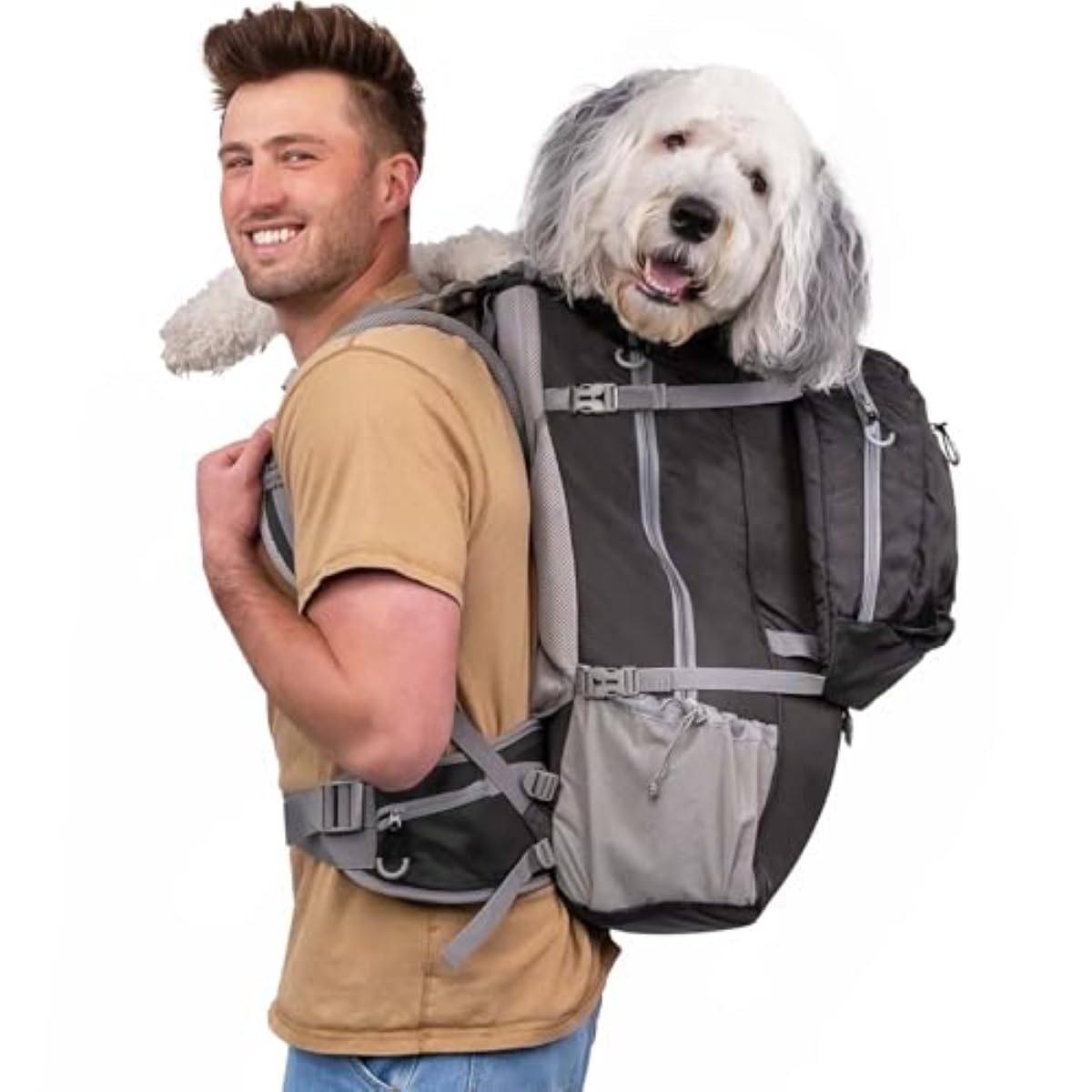 K9 Sport Sack Kolossus - X-Large, Black - The Big Dog Backpack - Ideal for Dogs 23-25” Long - Fully Adjustable Pet Carrier - Doubles as a Professional-Grade 60L Hiking Pack