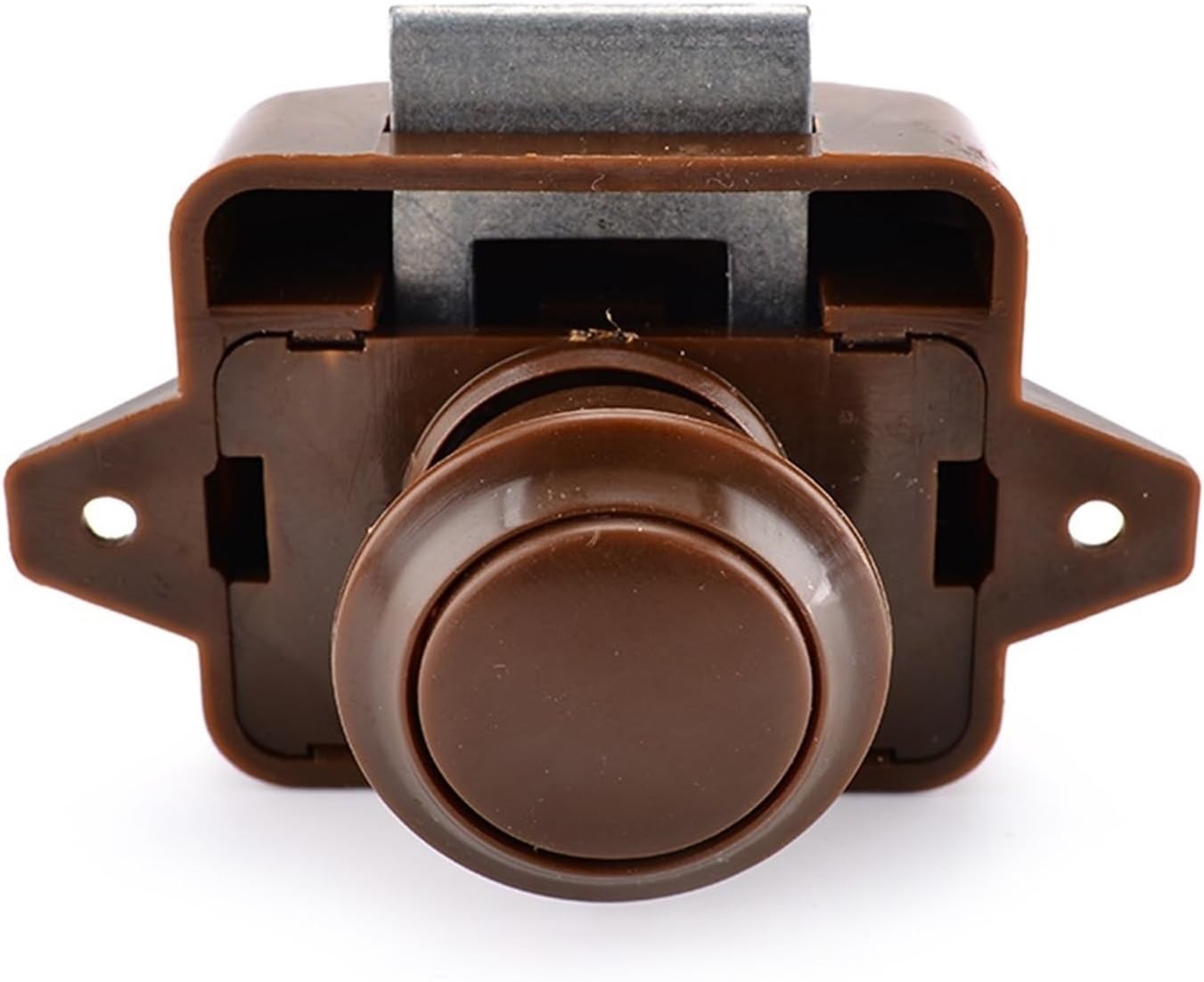 10Pcs Camper Car Push Lock 26mm Caravan Boat Motor Home Cabinet Drawer Latch Button Locks for Furniture Hardware(Brown)
