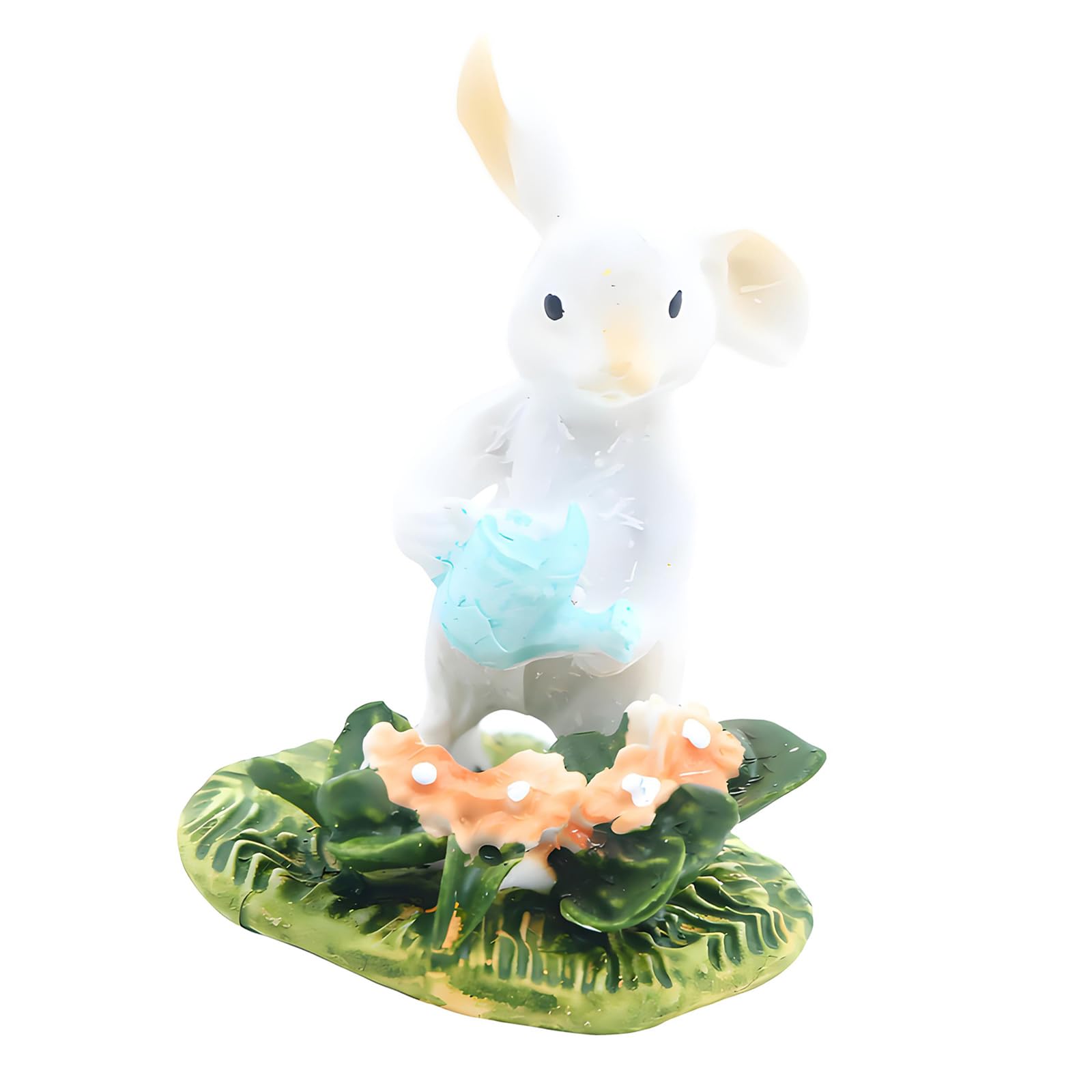 Msioytog Miniature Easter Rabbits Statue Resin Figurine Decoration for Doll House with Detailed Design Garden Scene Landscape Props Easter Rabbits Miniature Statue