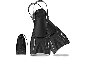 WACOOL Adult Short Light Adjustable Travel Size Fins Short Blade Fins Flippers...