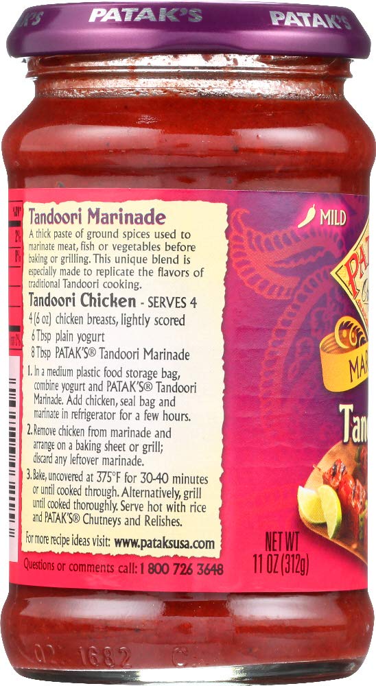 Pataks Marinade Grill Sauce Spicy Ginger and Garlic Tandoori Paste, 11 Ounce - 6 per case.