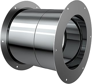 6 Inch Chimney Pipe Wall Thimble, Adjustable Stainless Steel Double-Wall Pass-Through Venting Kit, Insulated Heat Shield for Wood Stoves, Fireplaces, Pellet Stoves