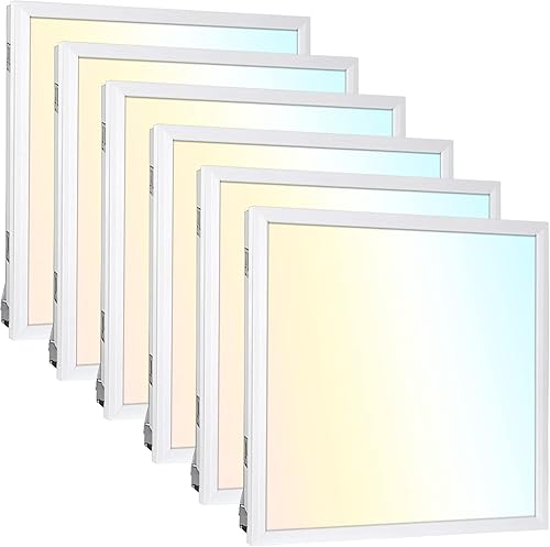 Miniatura 1 de hykolity Luz LED de panel plano de 2 x 2 pies, 304050 W, CCT seleccionable 4000K5000K6000K, luces de oficina de techo de caída, 115LMW, 0-10V