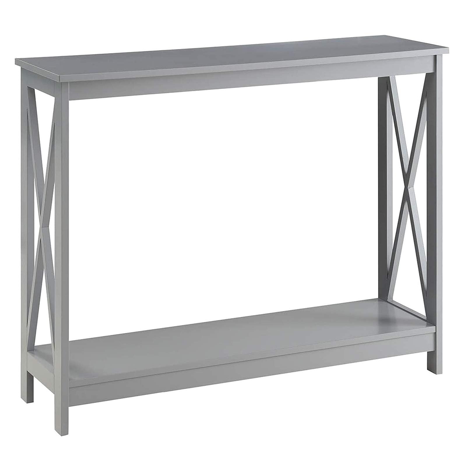 Oxford Console Table 39.5" - Sofa Table with Storage Shelf, Transitional Entryway Hall Table for Living Room and Bedroom, Display Foyer Table, Gray