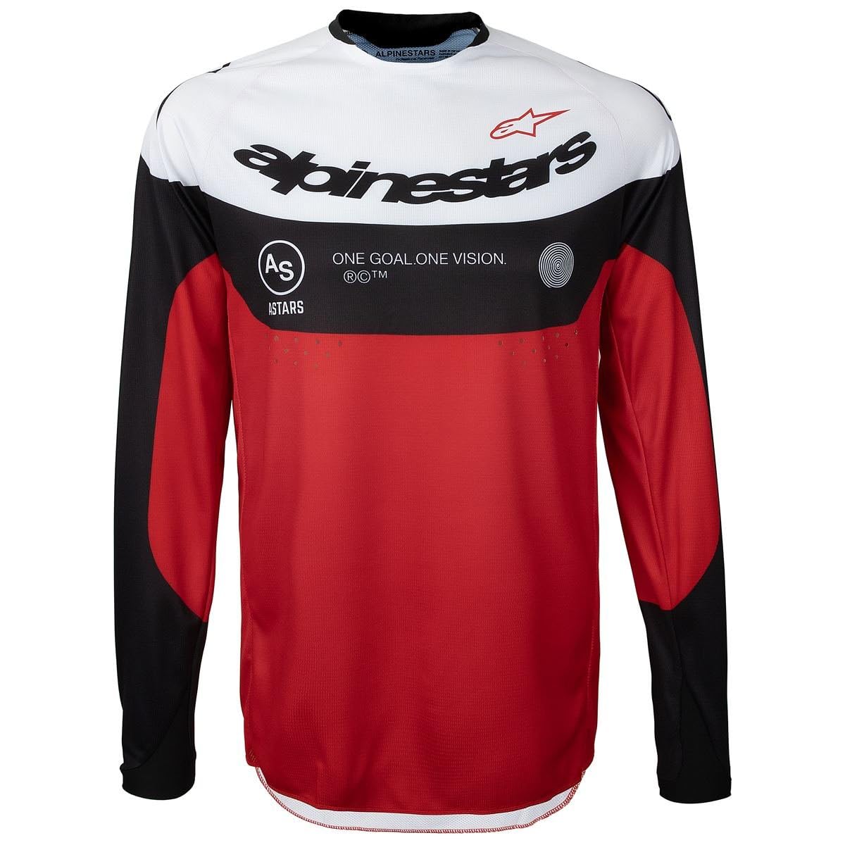 Alpinestars Pro-Dura Maglia da motocross, nero/rosso/bianco, 2XL