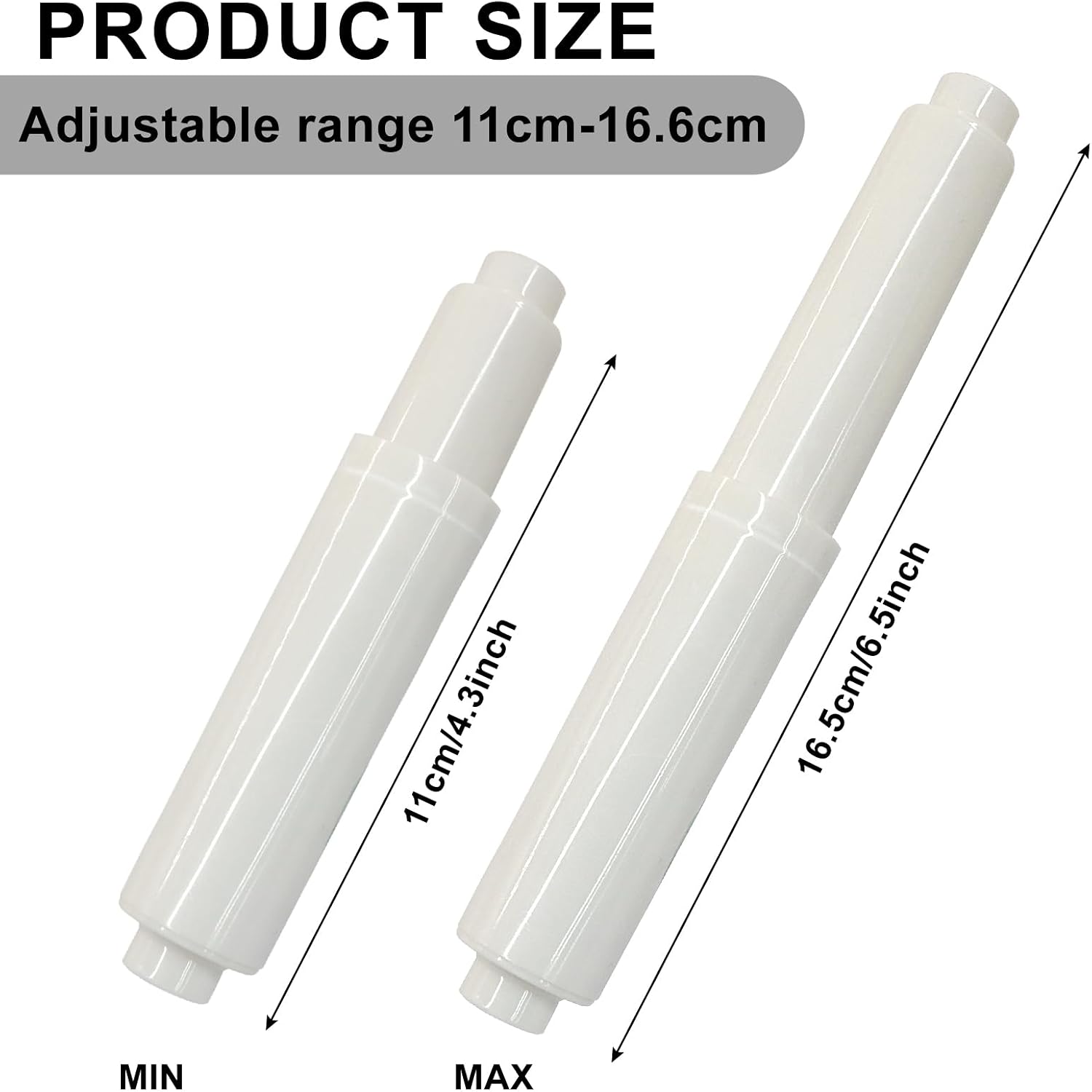 2Pcs Toilet Paper Holder Replacement Rod, White image 3