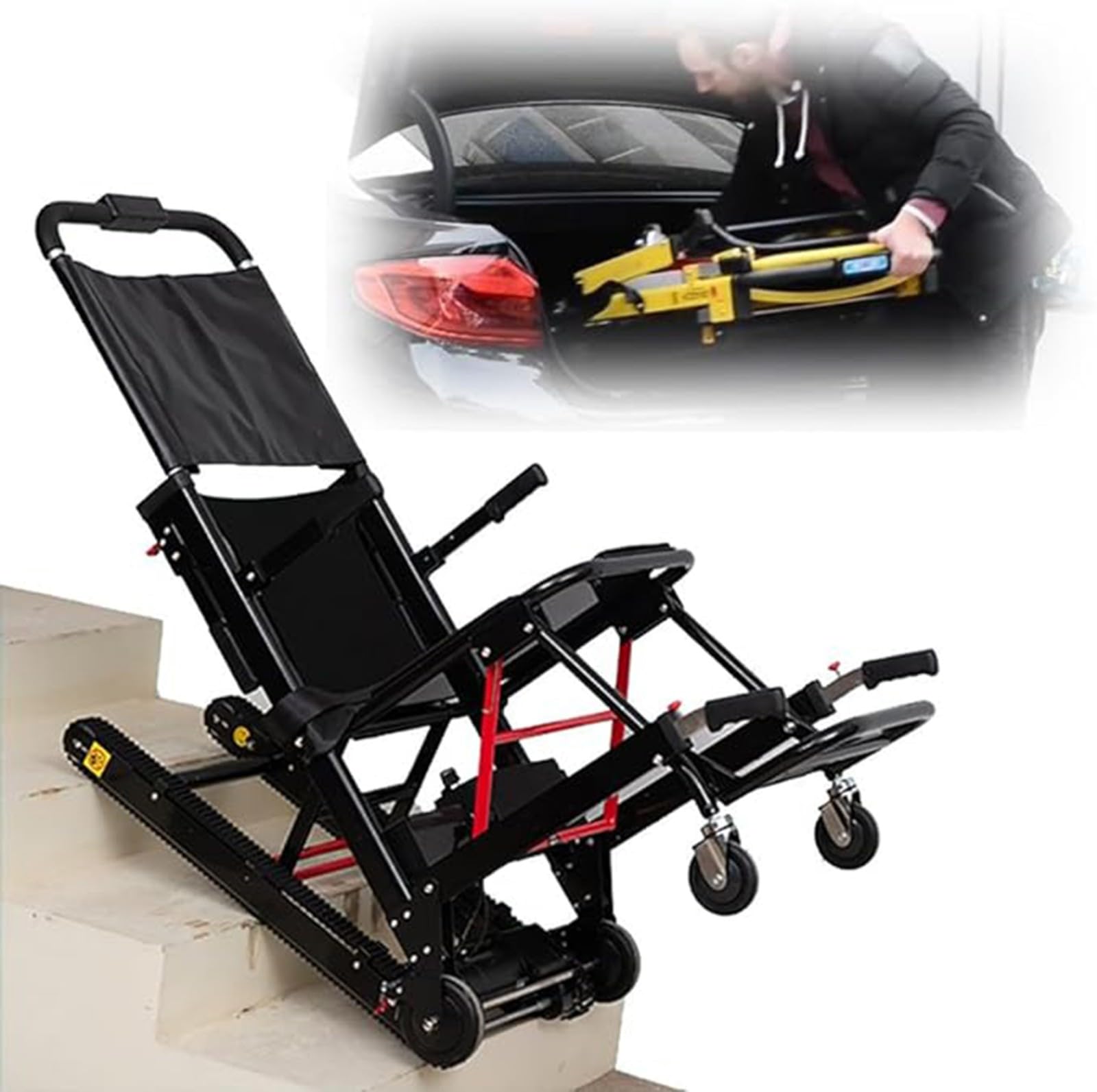 Salvaescaleras Salvaescaleras Portátil Carretilla Eléctrica para Silla De Ruedas para Subir Escaleras,Carretilla De Mano para Escalar para Pacientes Mayores A