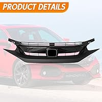 Vista 3 de YLT AUTO Rejilla delantera de malla negra mate para defensa delantera Compatible con Honda Civic 2019 2020 2021