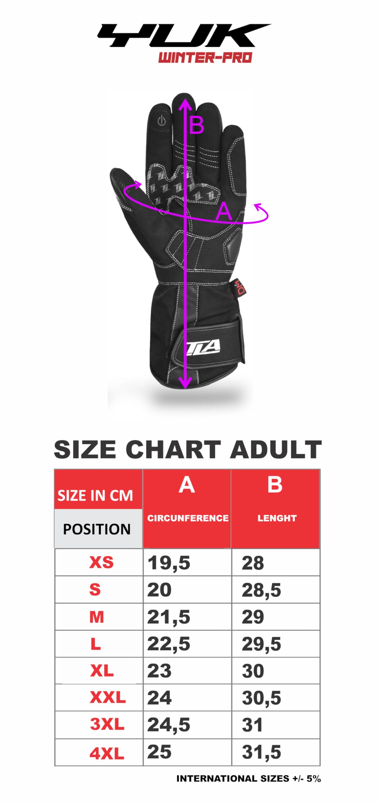 TLA YUK Guanti moto invernali impermeabili con protezioni nocche omologati CE, unisex uomo/donna, Guanti da moto e scooter, imbottitura con membrana protettiva per clima freddo.