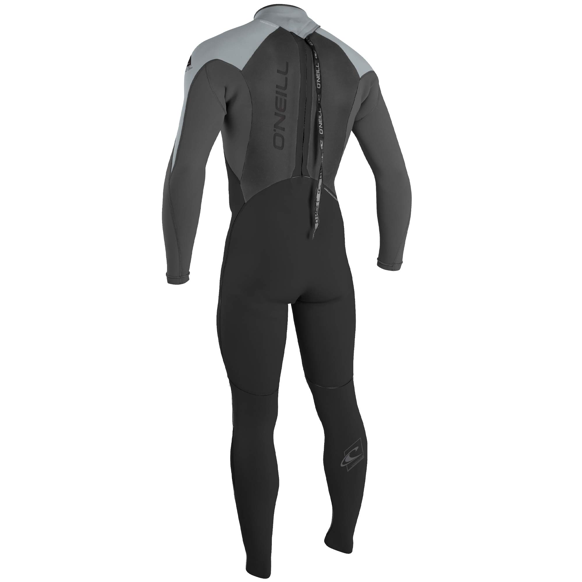 O'Neill Men's Epic 4/3mm Back Zip Full Wetsuit, Black/Black/Cool Grey, Small