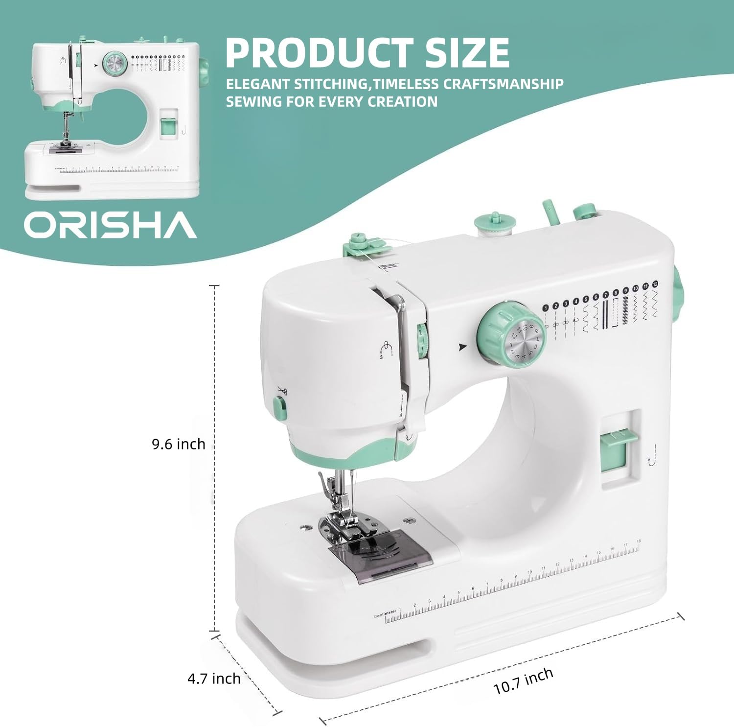 Máquina de coser fácil de enhebrar para personas mayores, perillas grandes