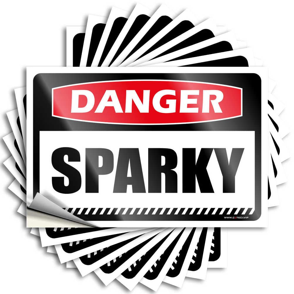 Book Lover Decals Vinyl Waterproof Durable Peel & Stick/Danger Sparky Wall Decor - Beer Signs for Man Cave(12X18CM-6Pcs)