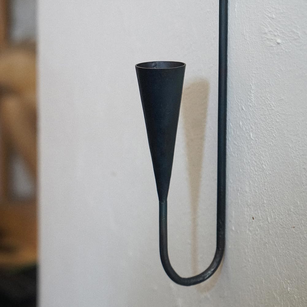 Wrought Iron Handmade Pillar Wall Candle Sconce,23.2" H Wall Candle Holder for Dining Room, Living Room,Bedroom,Office (1 PCS)