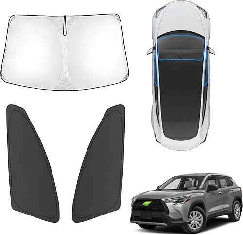 Miniatura 53 de Karltys 3 parasoles para parabrisas para Ford Explorer 2020-2025, 210T, cubierta gruesa para ventana delantera y lateral, ajuste personalizado