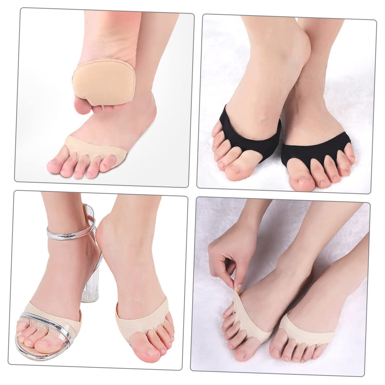 Beavorty 18pairs Foot Support Women Toe Socks Half Palm Socks for Sandals Pumps Elegant