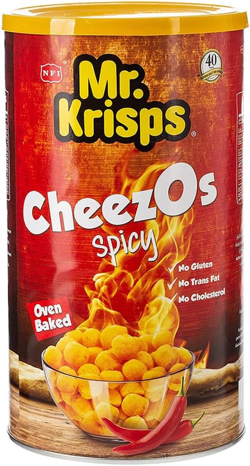 Mr.Krisps Cheezos Spicy Flaming Hot Can 80 gm