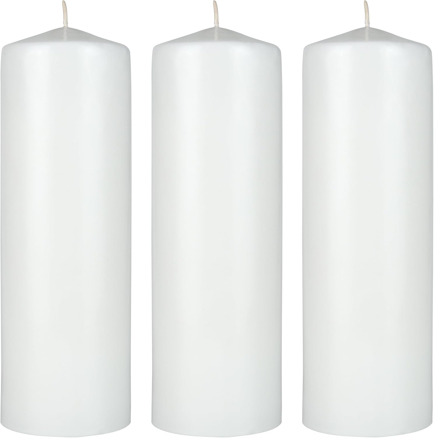 Mega Candles 6 pcs Unscented Solid Dome Top White Pillar Candles, Hand Dipped Overlay Wax Candle 3 Inch x 9 Inch, Home Décor, Spas, Weddings, Festivities, Party, Events, Memorials, Vigils, Prayers