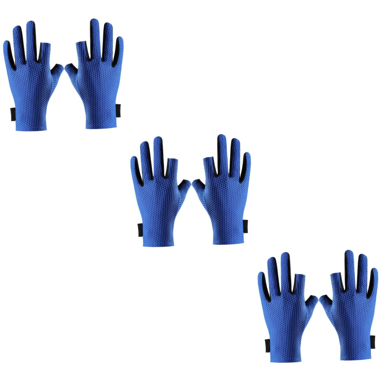 TOYANDONA Guantes de Cortos Exteriores Protección Solar de Dedos Cómodos y Transpirables Actividades Deportivas y Azul Único