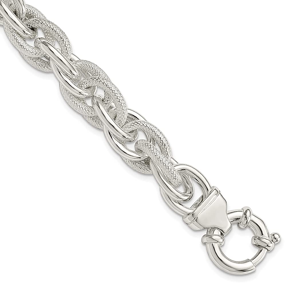 ICE CARATS 925 Sterling Silver Link Bracelet 7.75 Inch Chain Fancy Fine Jewelry Gifts For Women